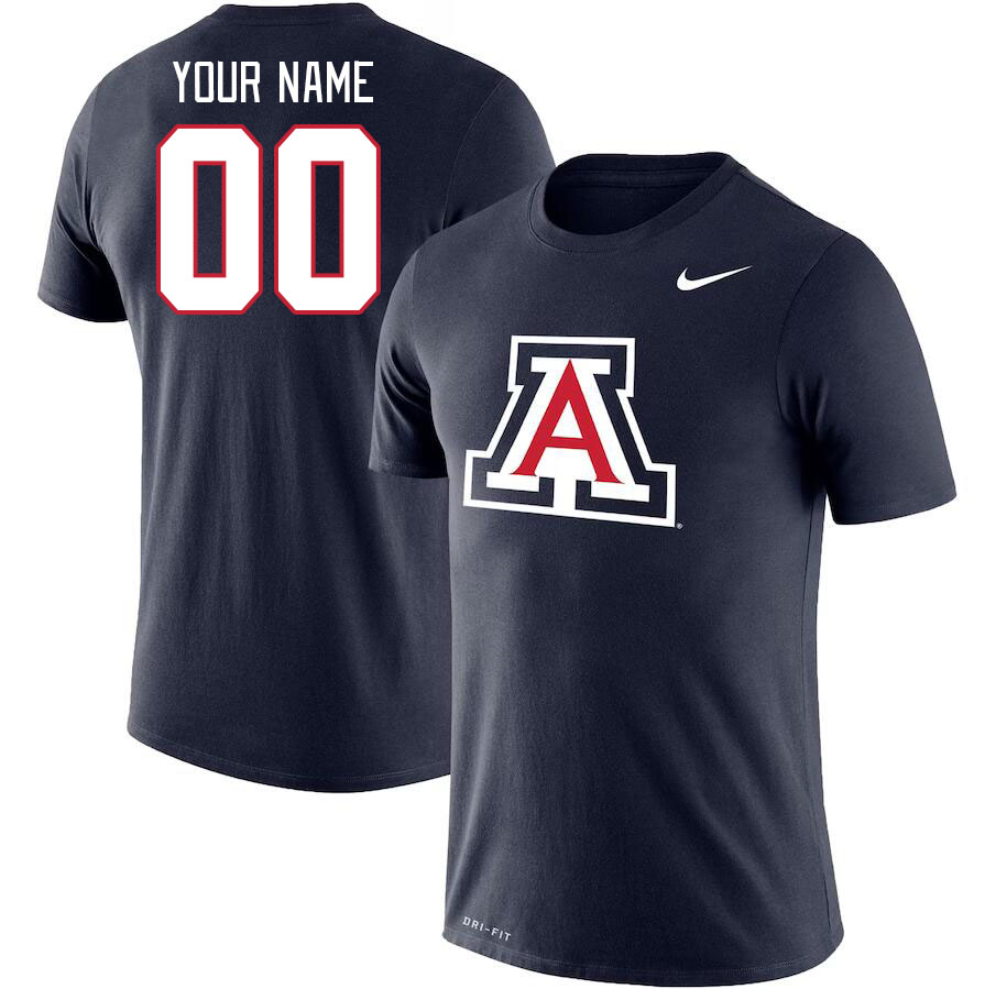 Custom Arizona Wildcats Name And Number College Tshirt-Navy